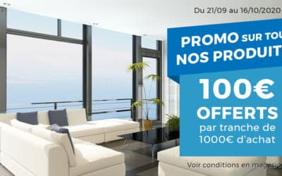 Promotion : 100€ offerts par tranche de 1000€ d’achat sur tous nos produits